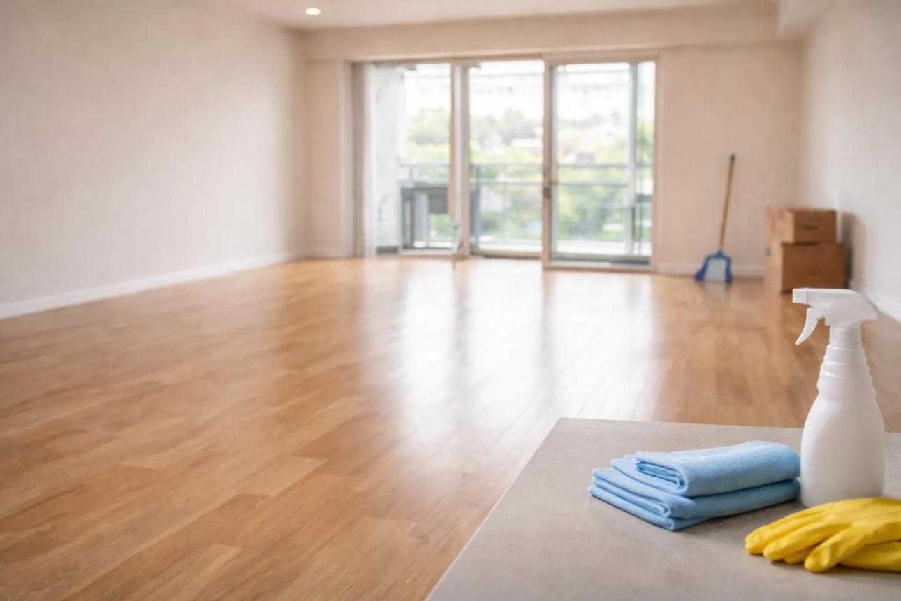 Checklist for move out cleaning in a clean empty apartment
