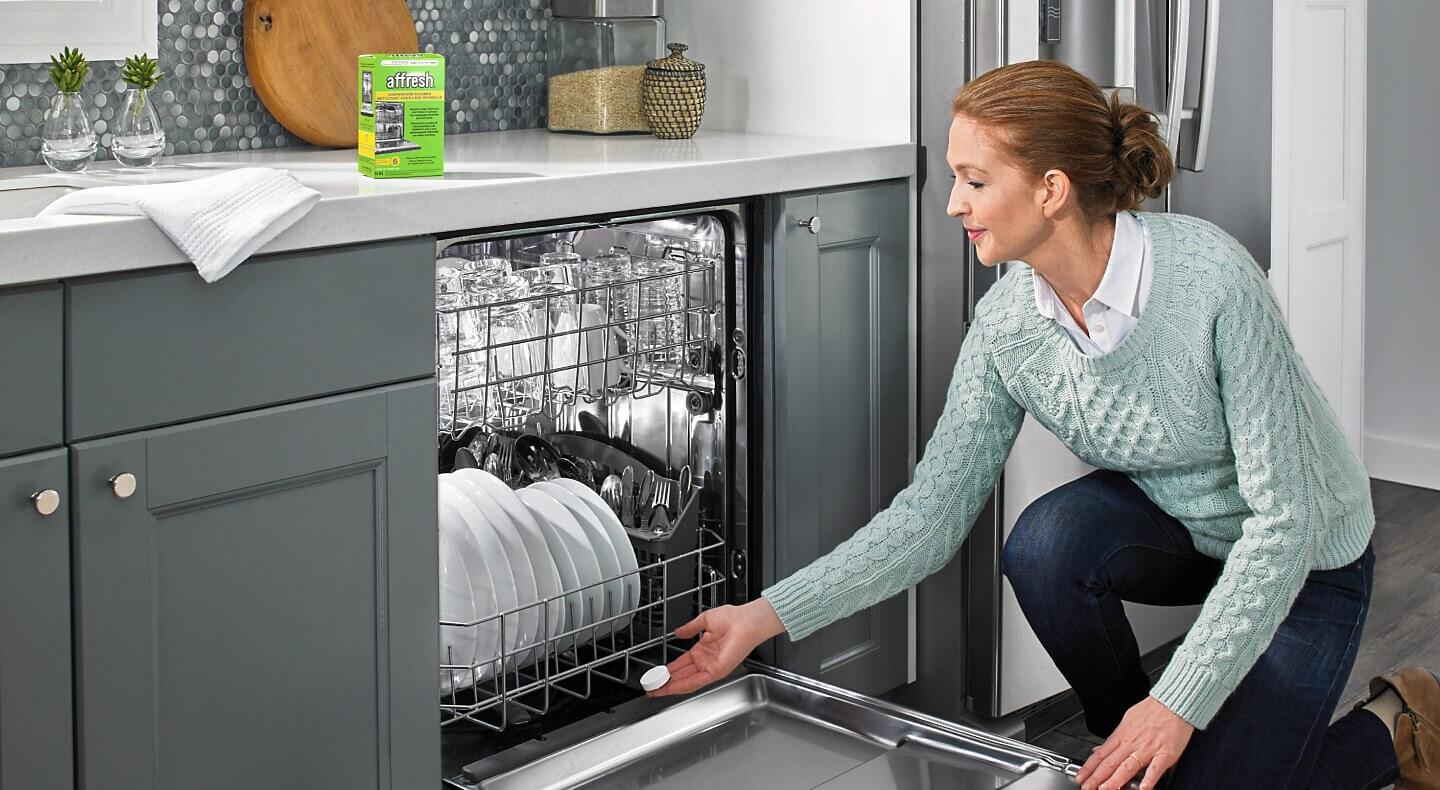 Dishwasher cleaner products for removing grease and mineral buildup